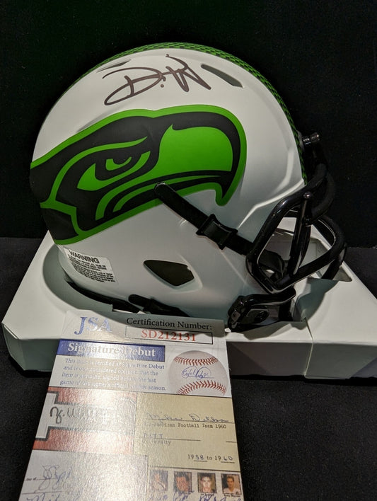 Seattle Seahawks Devon Witherspoon Signed Lunar Mini Helmet Jsa Coa