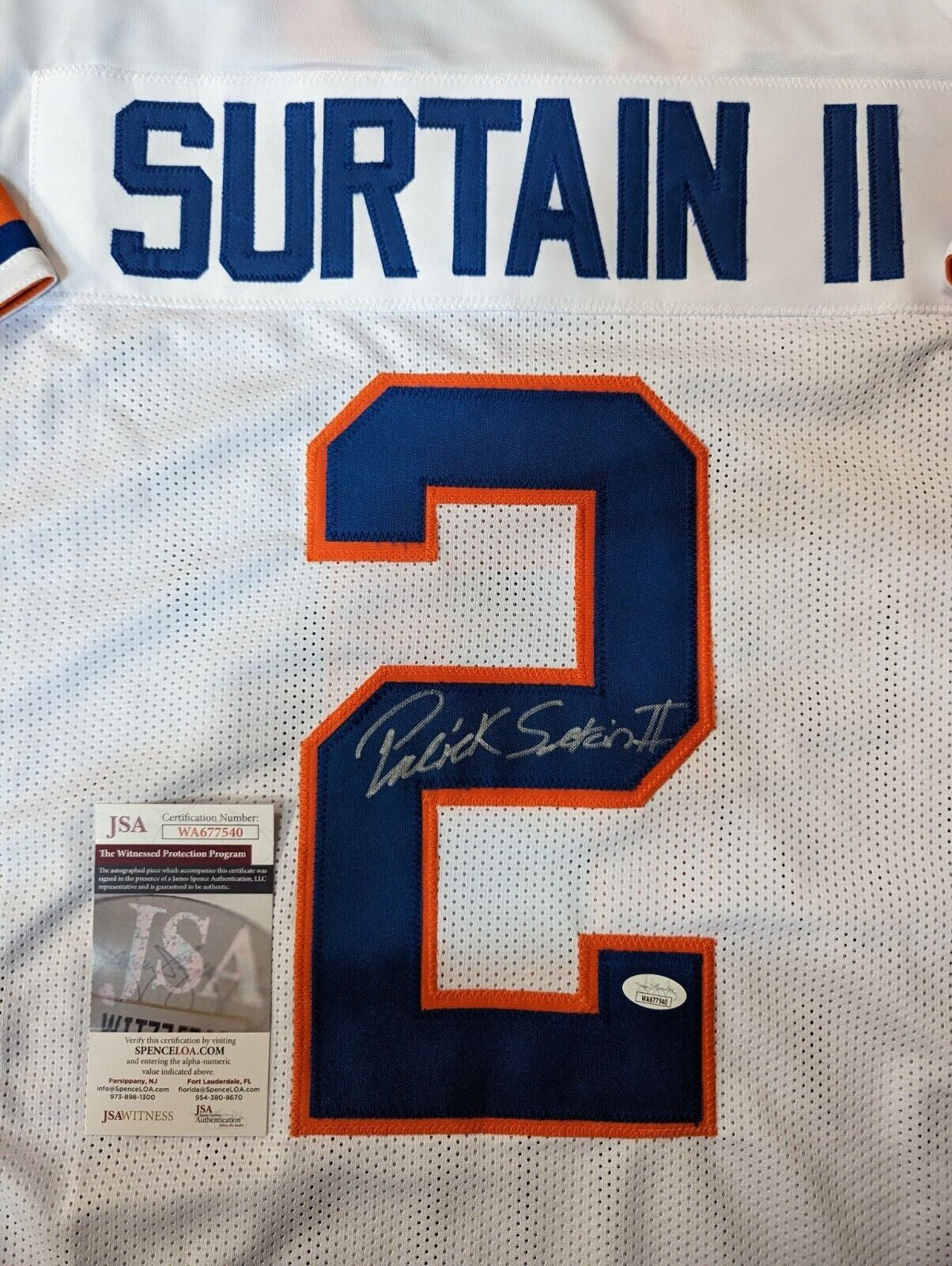 Denver Broncos Patrick Surtain Ii Autographed Signed T/B Jersey Jsa Coa