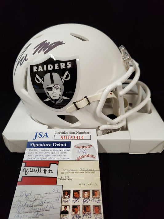 Las Vegas Raiders Tre'von Moehrig Autographed Signed Lunar Mini Helmet Jsa Coa