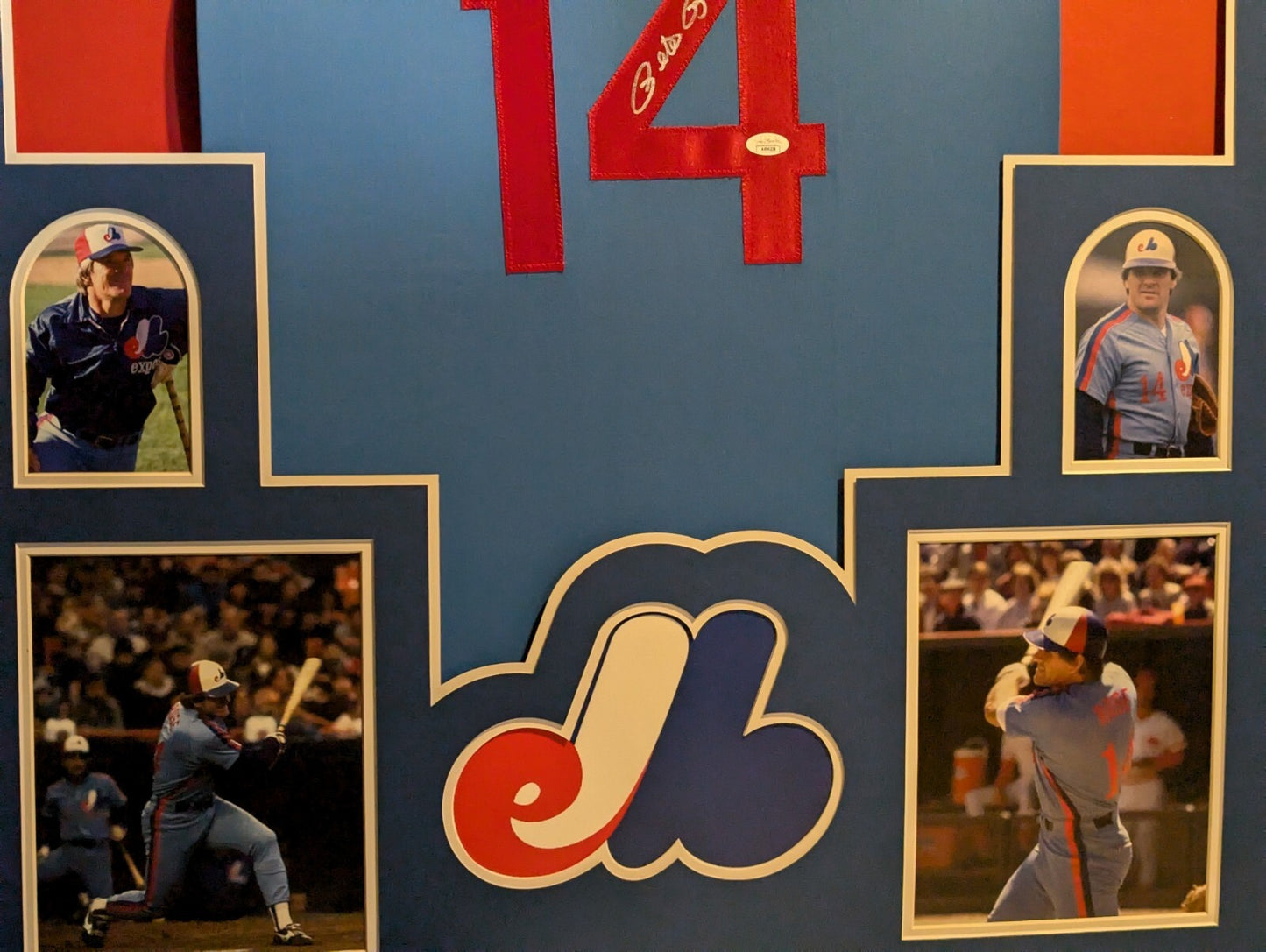 Framed Montreal Expos Pete Rose Autographed Signed Jersey Jsa Coa