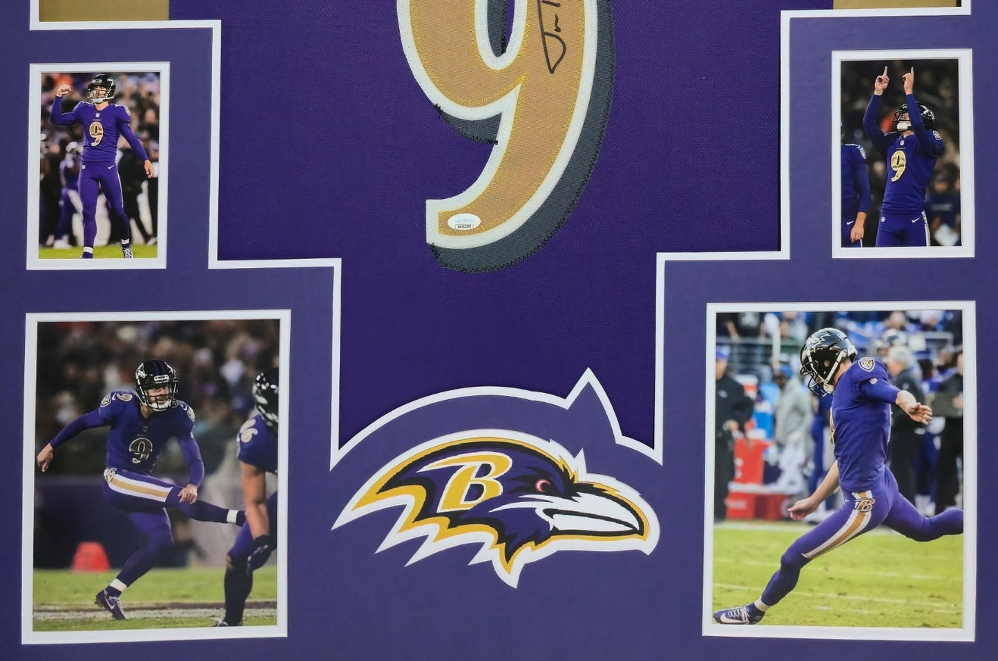 Framed Baltimore Ravens Justin Tucker Autographed Signed Jersey Jsa Coa