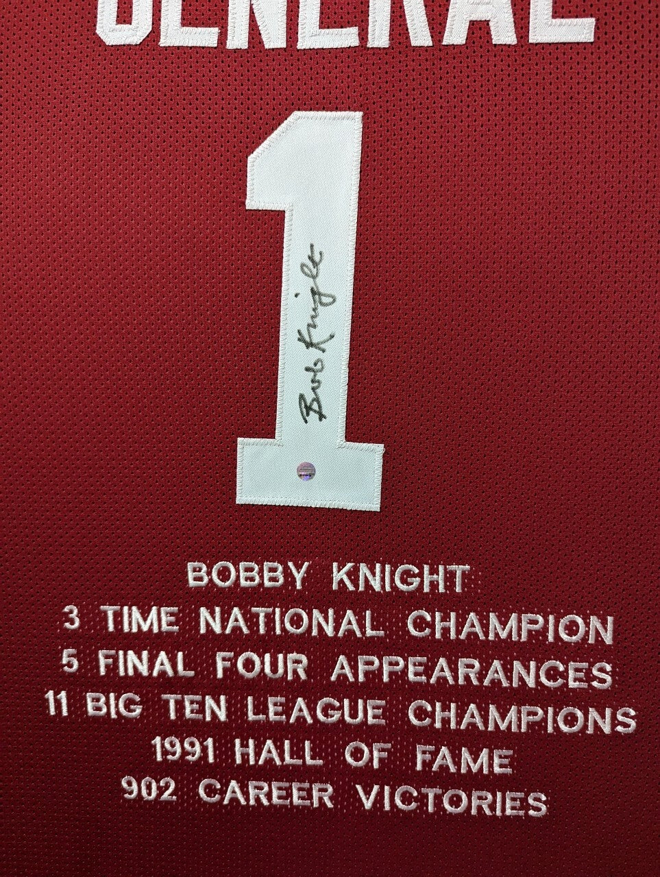 Framed Indiana Hoosiers Bobby Knight Autographed Signed Stat Jersey Steiner Holo
