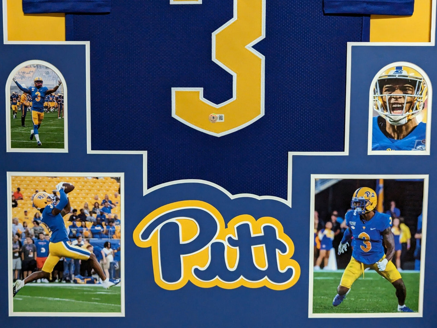 Framed Pitt Panthers Damar Hamlin Autographed Signed Jersey Beckett Holo