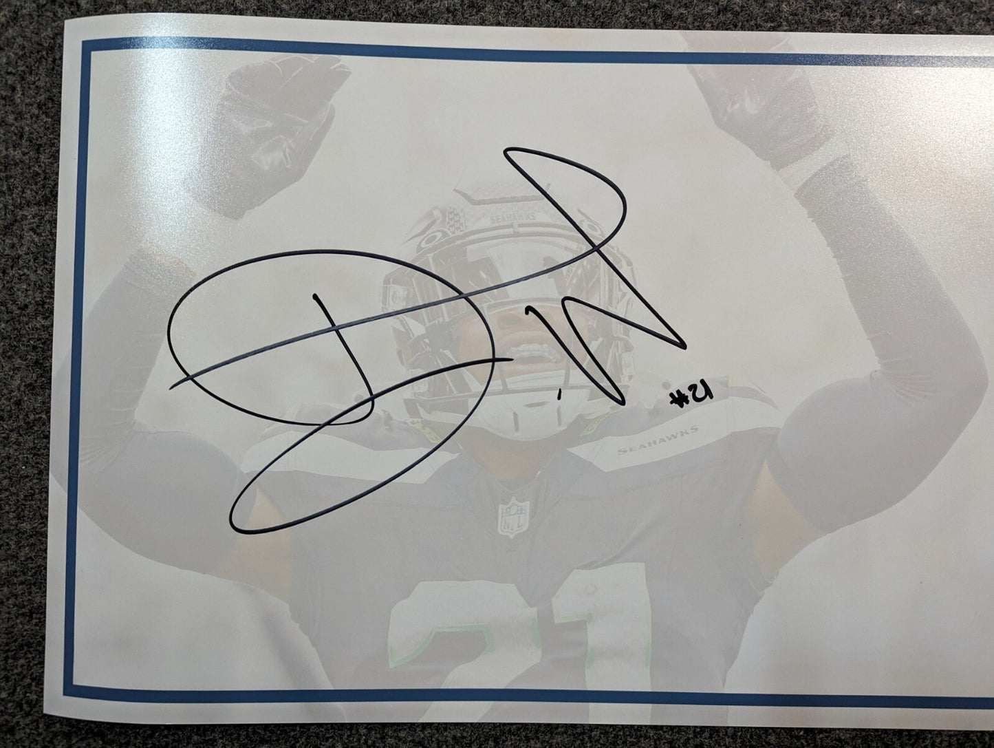 Seattle Seahawks Devon Witherspoon Autographed Signed 36X12 Panoramic Beckett