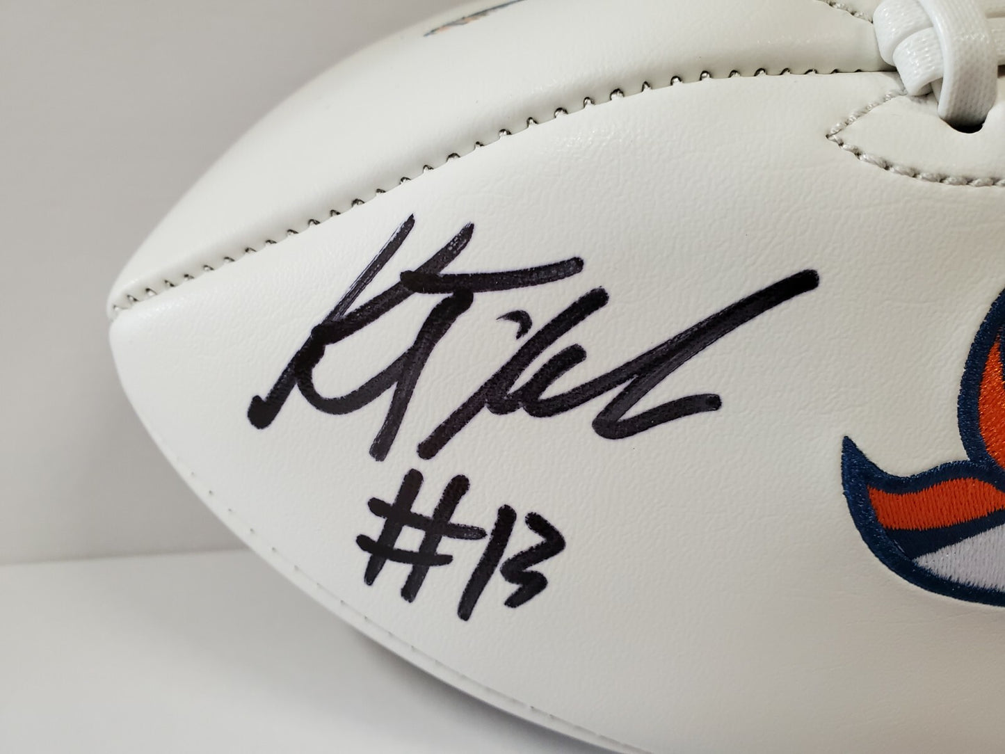 Kj Hamler Autographed Signed Denver Broncos Logo Football Jsa Coa