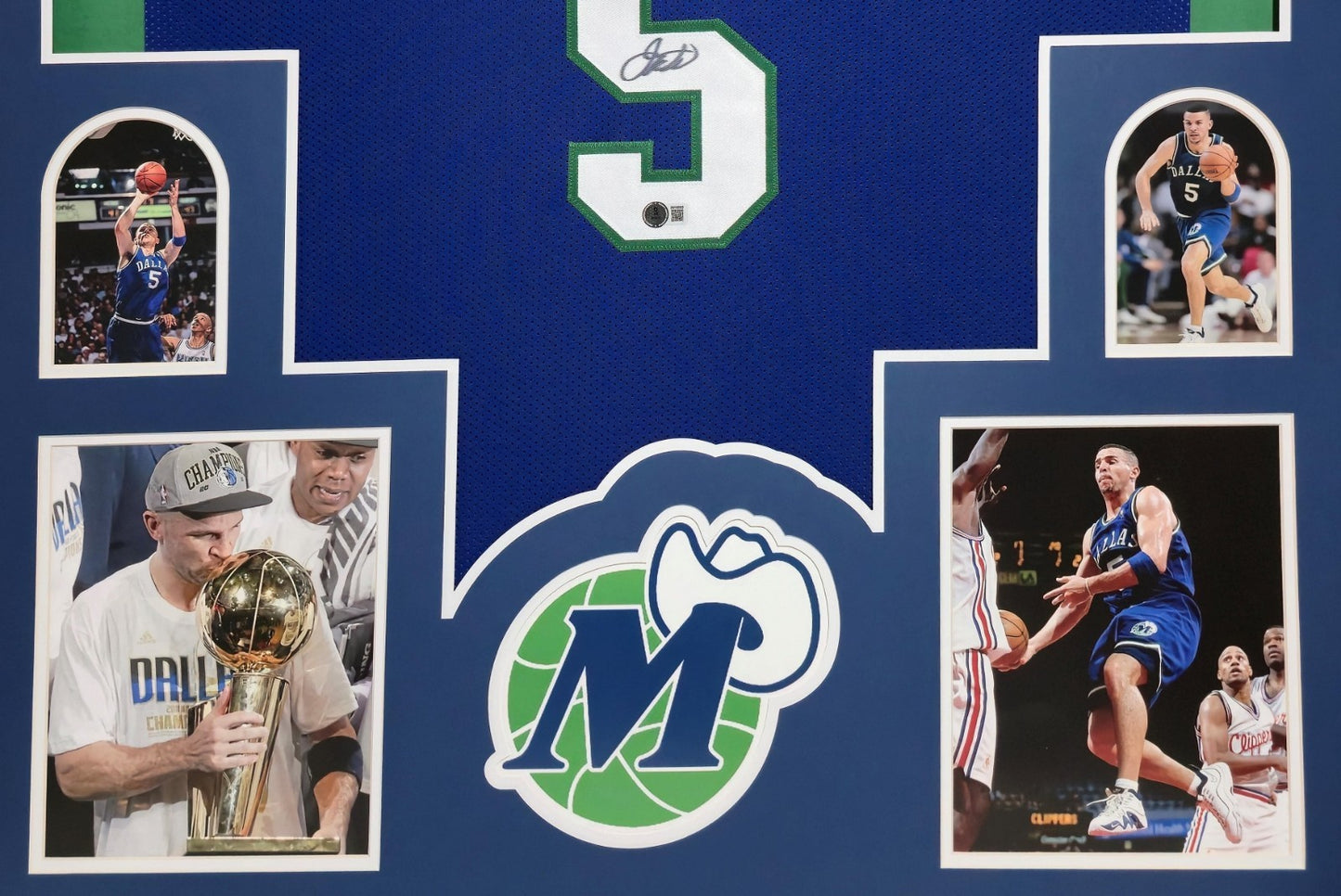 Framed Dallas Mavericks Jason Kidd Autographed Jersey Beckett Holo