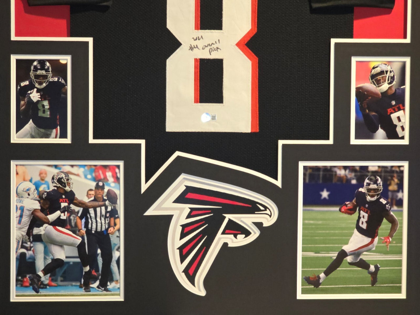 Framed Atlanta Falcons Kyle Pitts Autographed Jersey Beckett Holo
