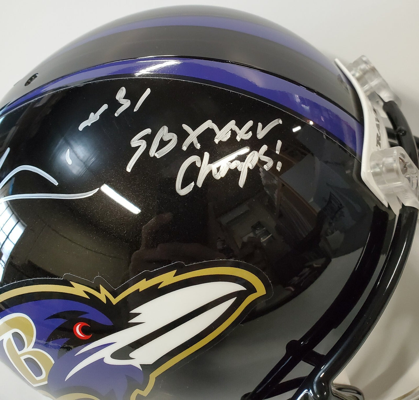 Baltimore Ravens Jamal Lewis Signed Inscr Full Sz Replica Helmet Schwartz Coa