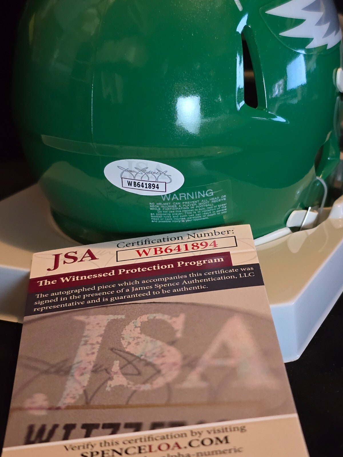 Philadelphia Eagles Nolan Smith Jr Autographed Signed Speed Mini Helmet Jsa Coa