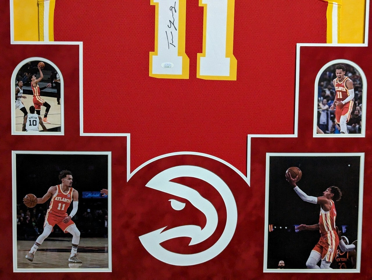 Framed In Suede Atlanta Hawks Trae Young Signed Autographed Jersey Jsa Coa