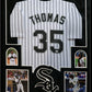 Framed Suede Frank Thomas Autographed Signed Chicago White Sox Jsa Coa