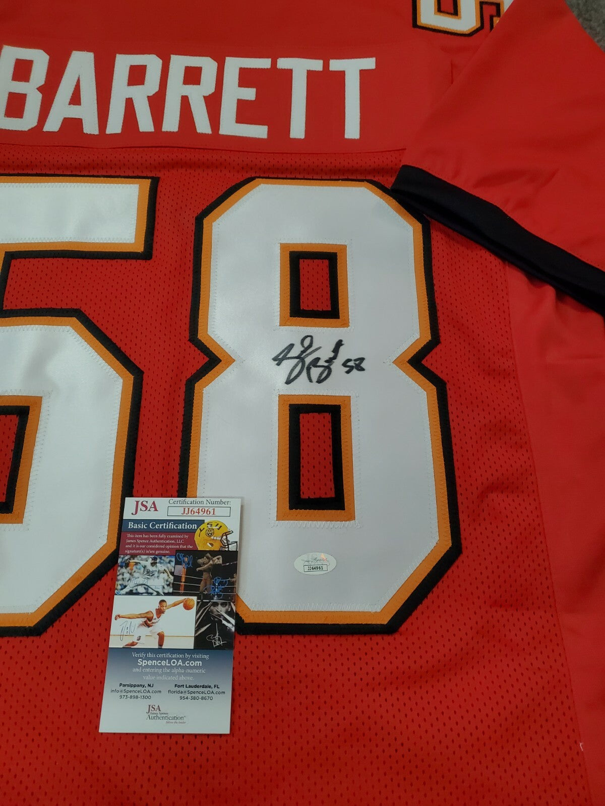 Tampa Bay Buccaneers Shaquil Barrett Autographed Signed Jersey Jsa  Coa