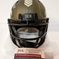 Denver Broncos Ed Mccaffrey Autographed Salute To Service Mini Helmet Jsa Coa