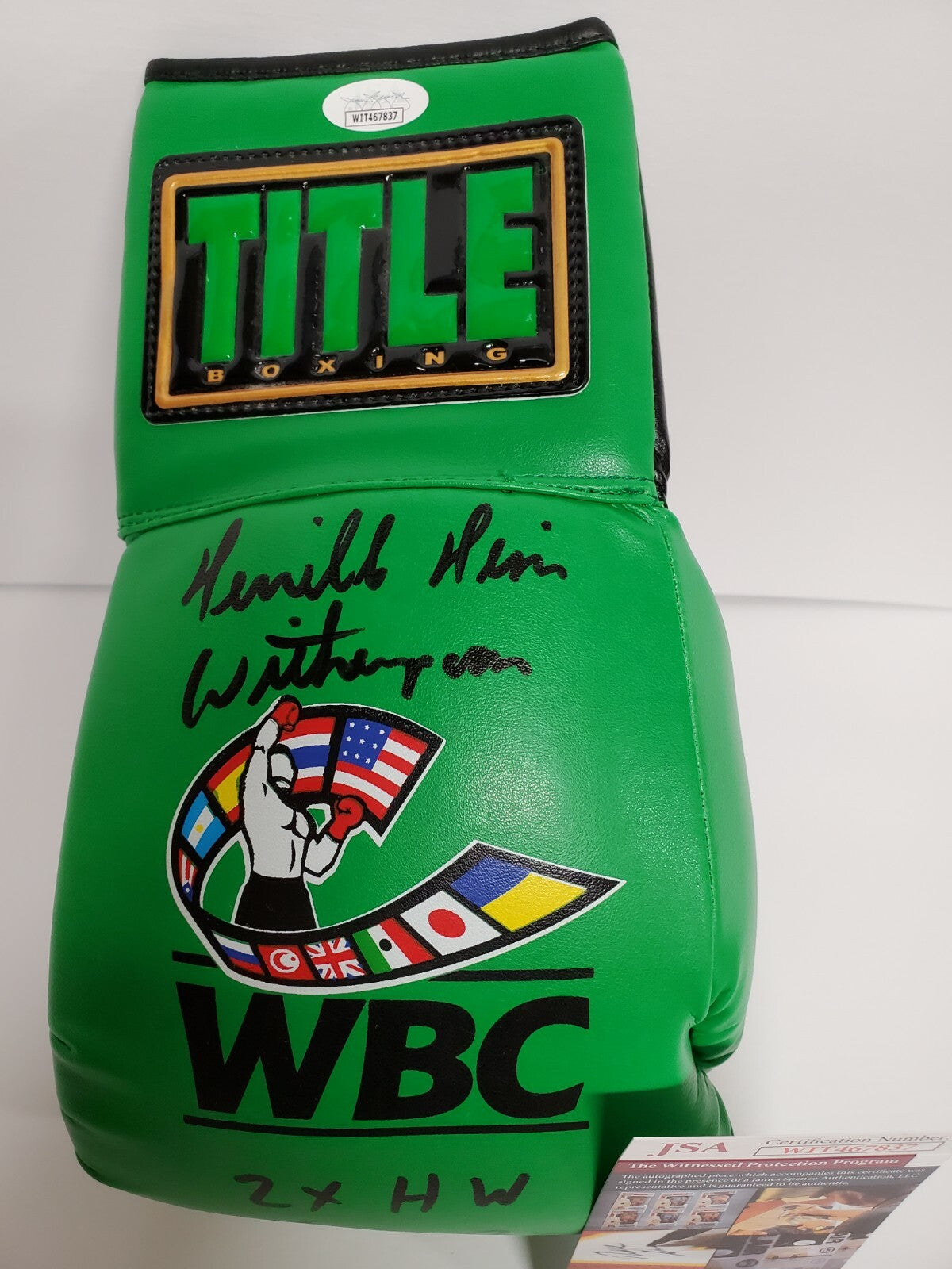 Tim Witherspoon Autographed Signed Boxing Glove Jsa Coa