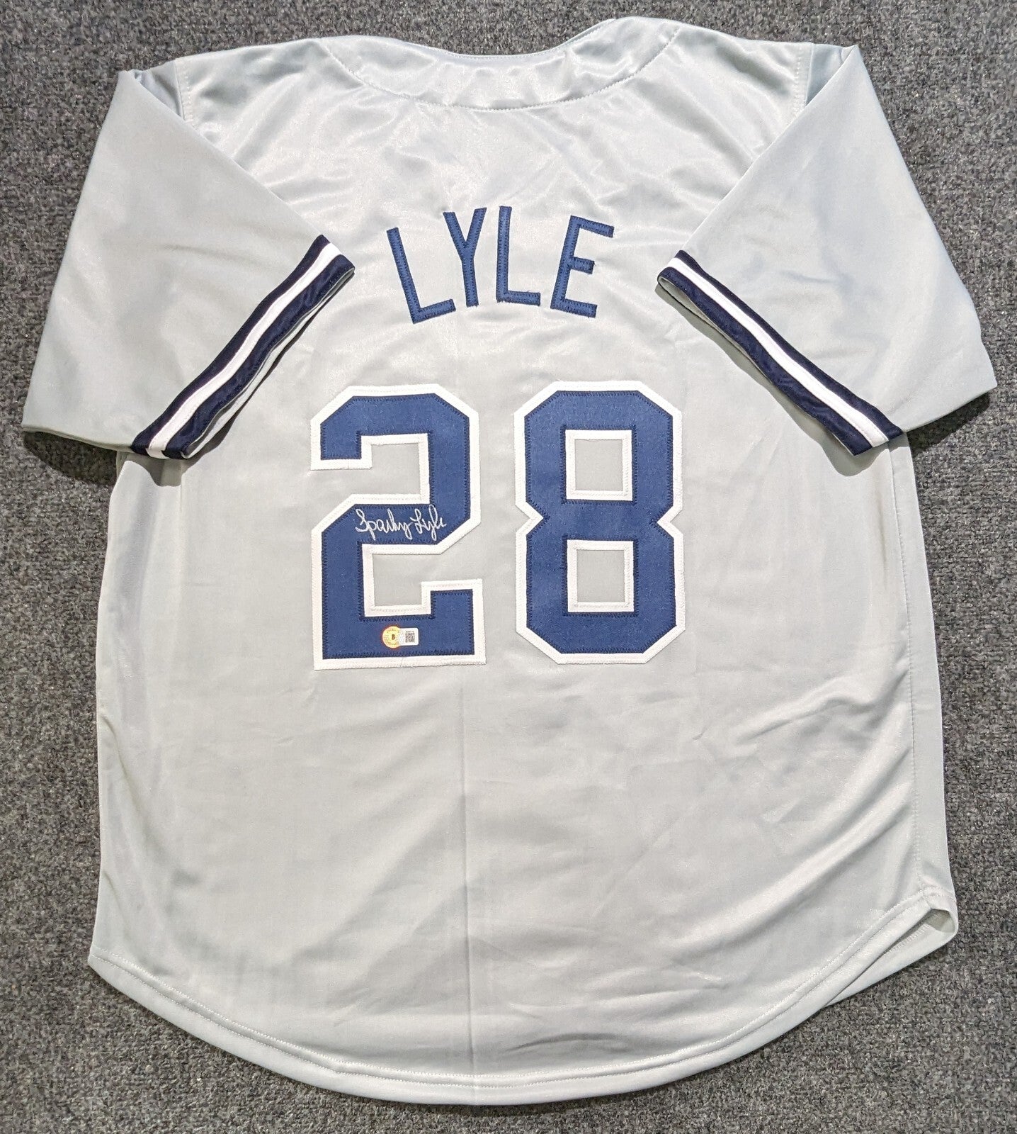 New York Yankees Albert "Sparky" Lyle  Signed Custom Jersey Beckett Holo