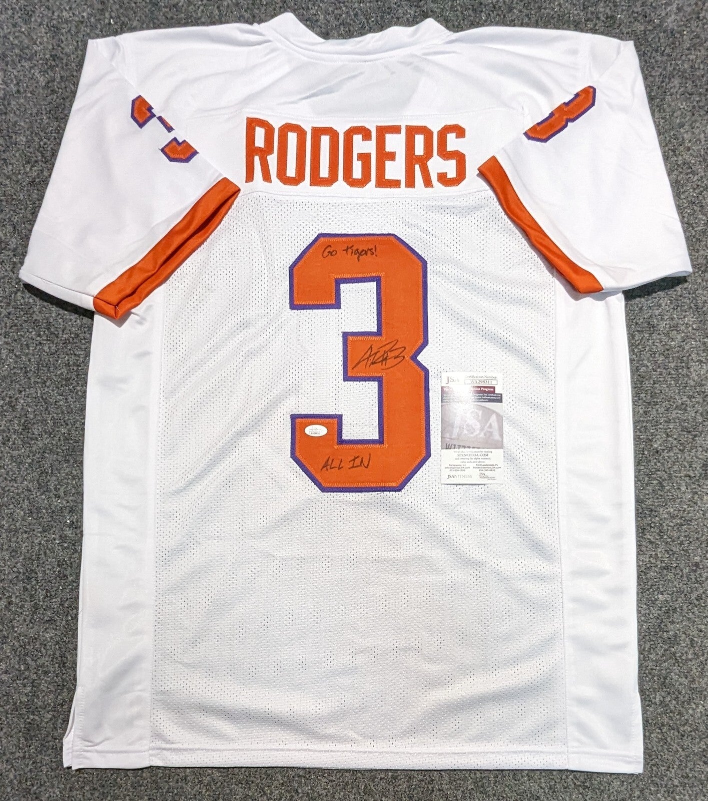 Clemson Tigers Amari Rodgers Autographed Signed 2X Inscribed Jersey Jsa  Coa