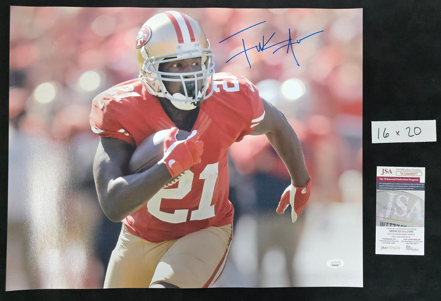 San Francisco 49Ers Frank Gore Autographed Signed 16X20 Photo Jsa Coa