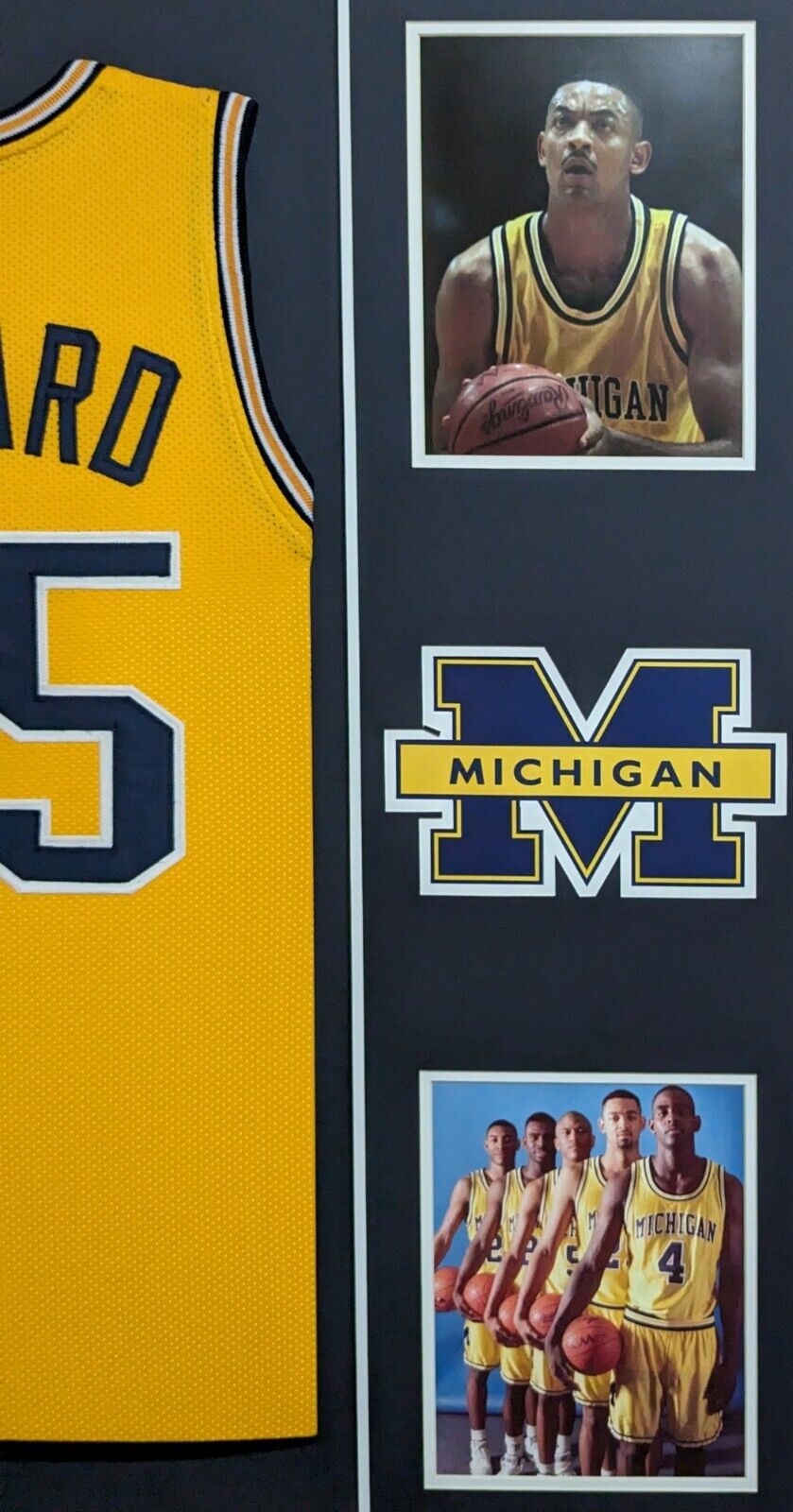 MVP Authentics Framed Michigan Wolverines Juwan Howard Autographed Signed Jersey Beckett Holo 495 sports jersey framing , jersey framing