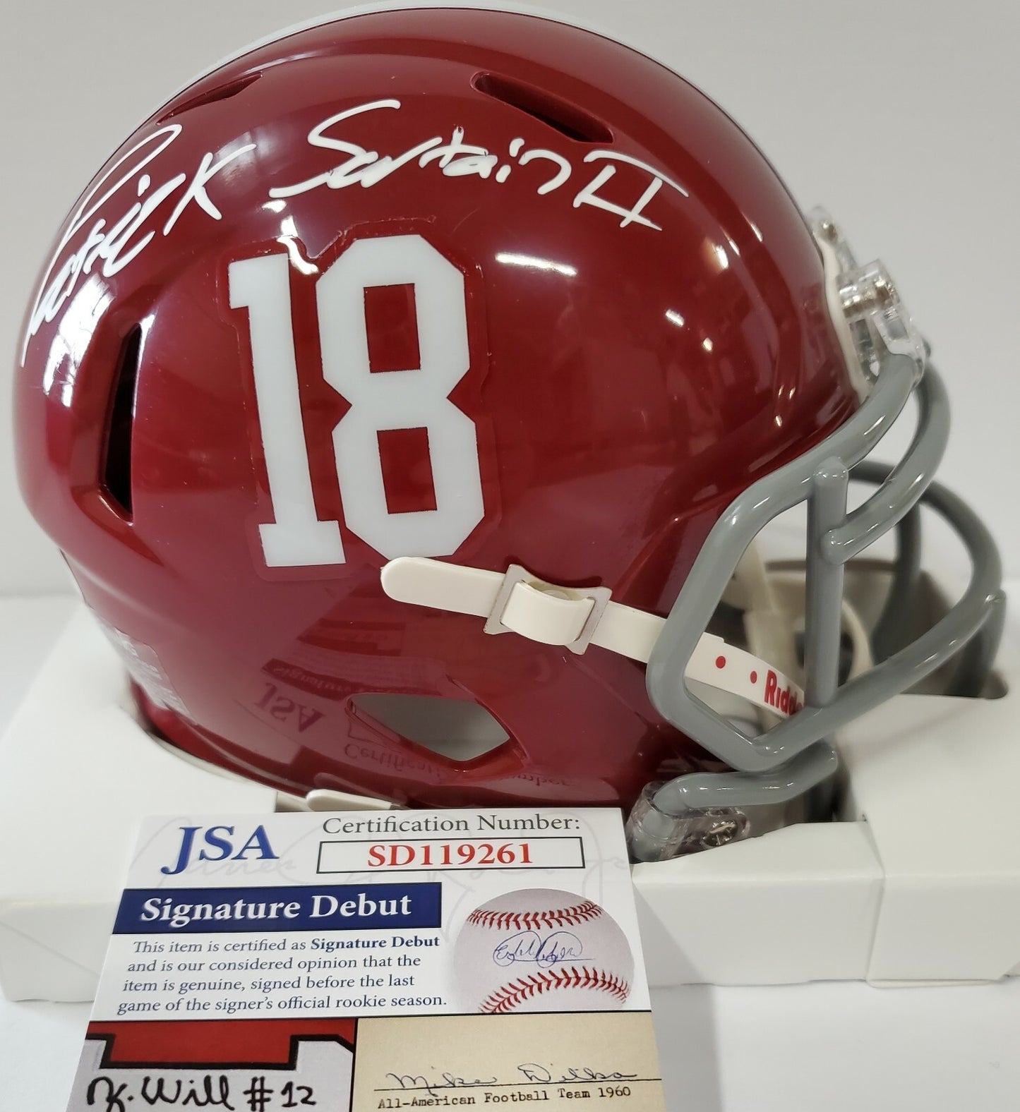 Patrick Surtain Ii Autographed Signed Alabama Crimson Tide Mini Helmet Jsa Coa