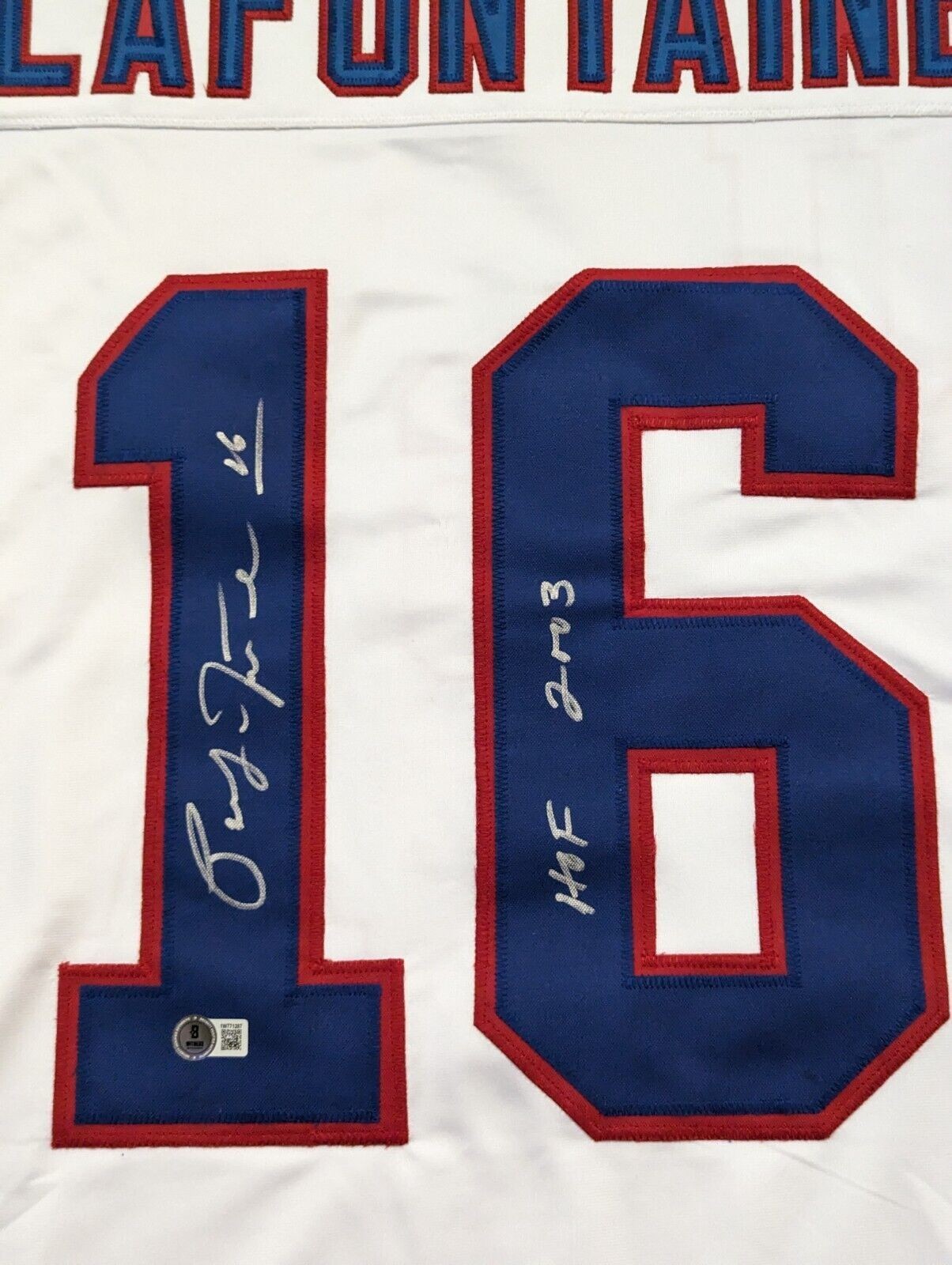Pat Lafontaine Autographed Signed Inscribed "Hof 2003" Usa Hockey Jersey Beckett