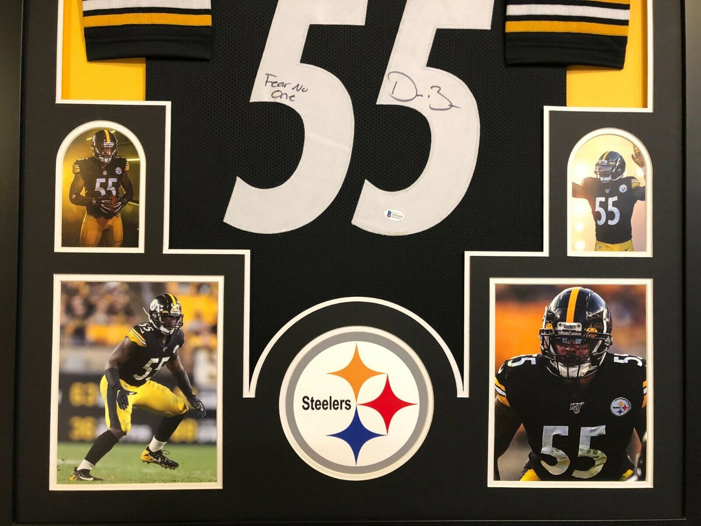 MVP Authentics Framed Pittsburgh Steelers Devin Bush Autographed Signed Inscribe Jersey Bas Coa 269.10 sports jersey framing , jersey framing