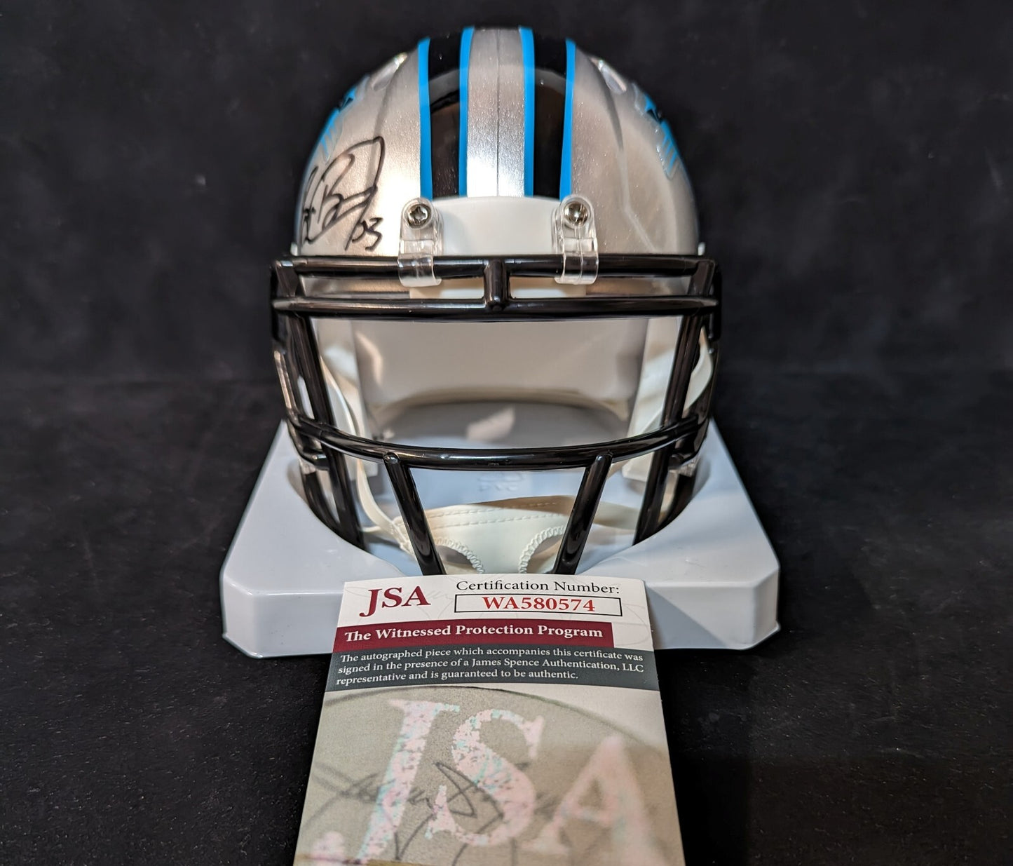 Carolina Panthers Brian Burns Signed  Speed Mini Helmet Jsa Coa