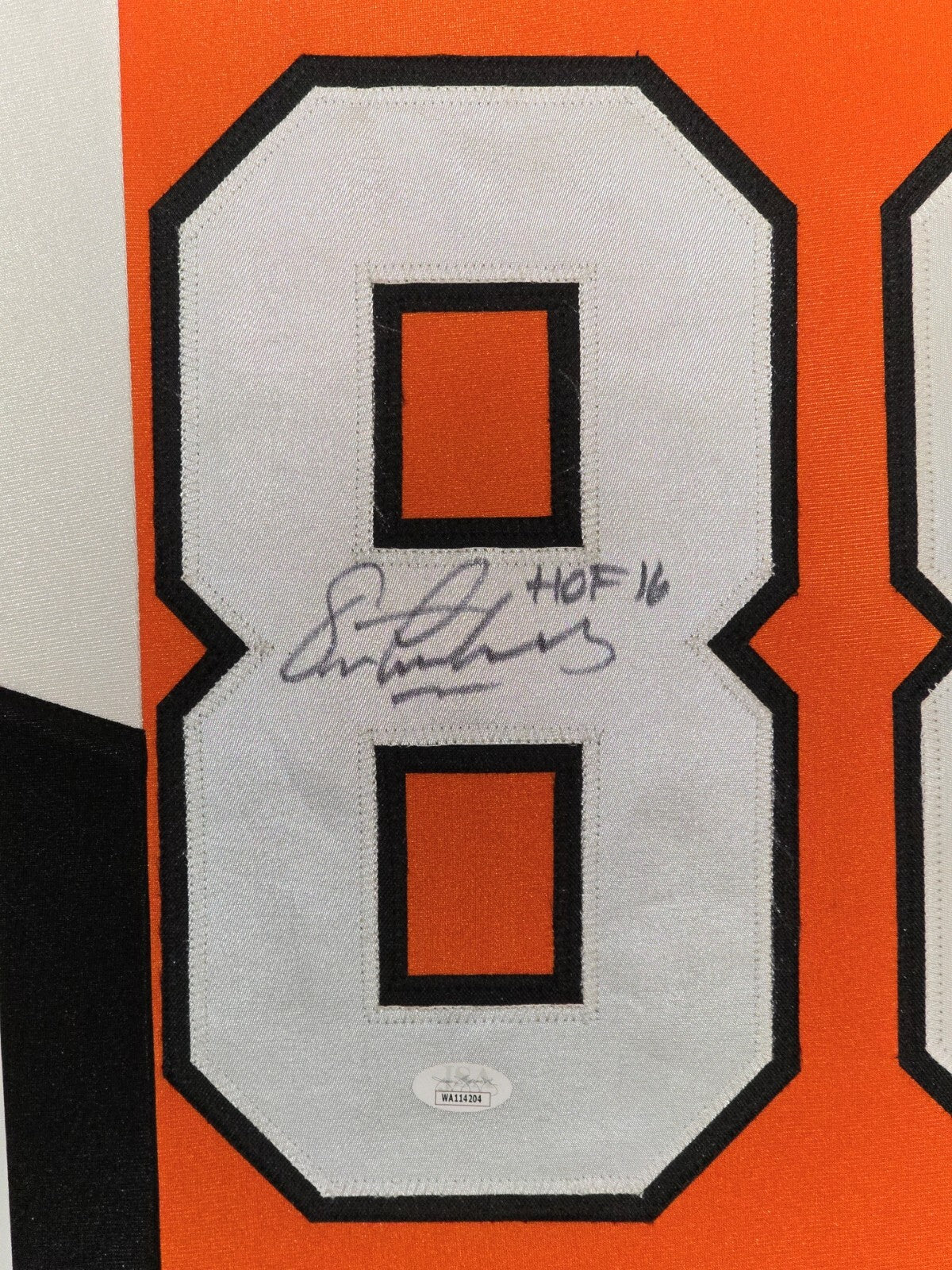 Framed Philadelphia Flyers Eric Lindros Autographed Inscribed Jersey Jsa Coa