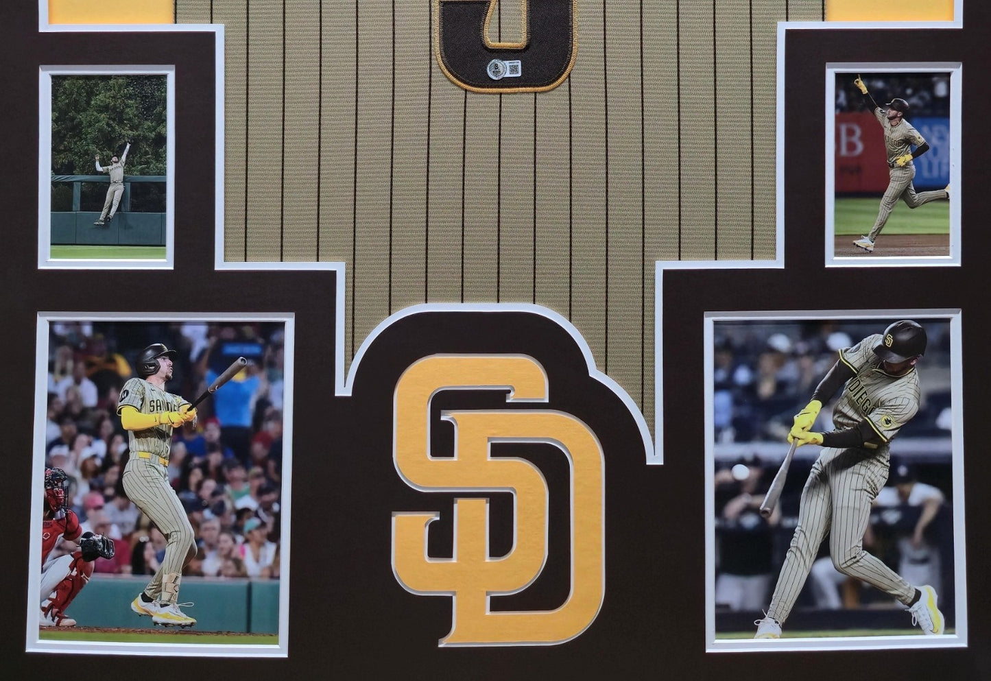Framed San Diego Padres Jackson Merrill Autographed Signed Jersey Beckett Holo
