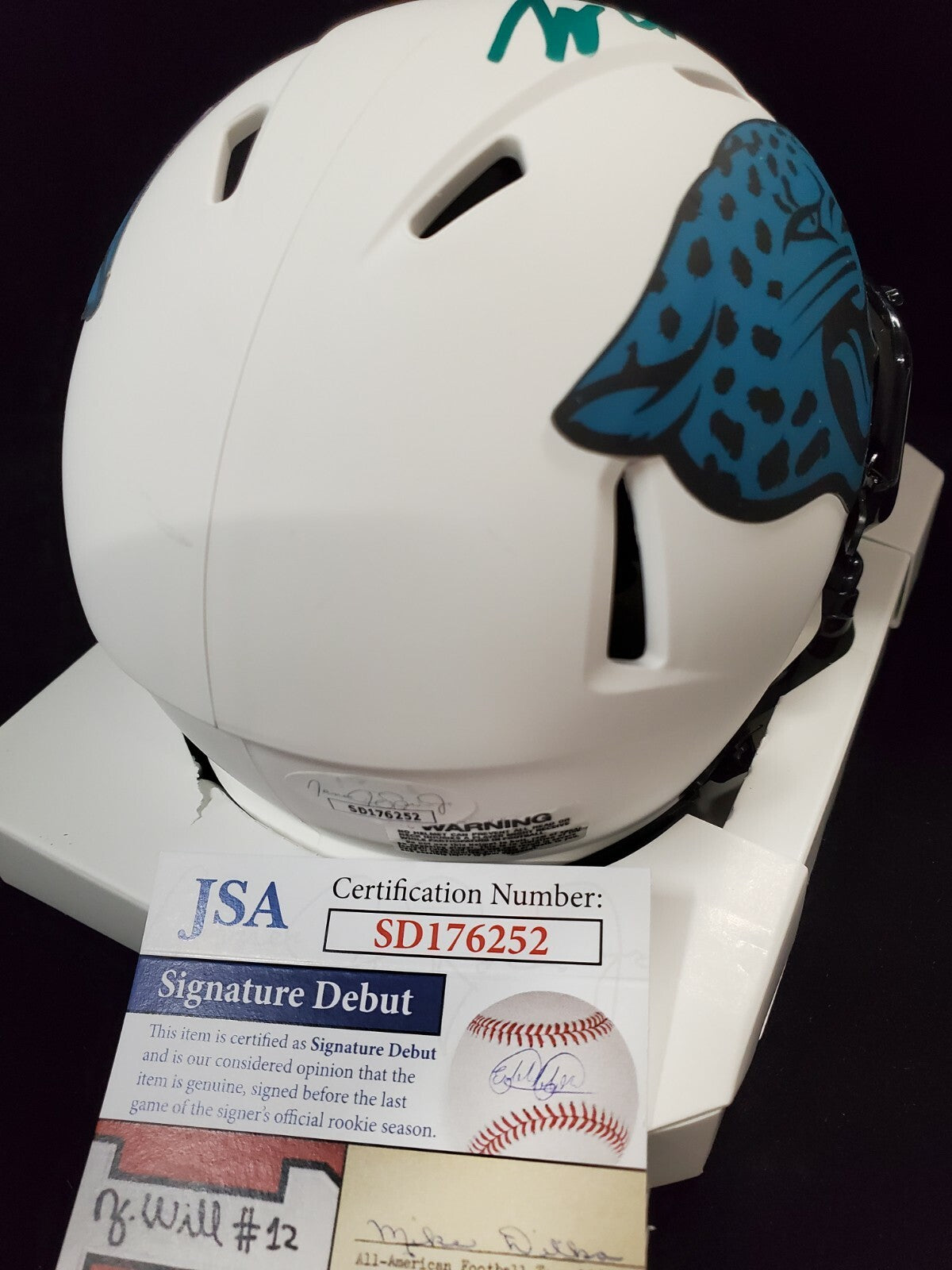 Jacksonville Jaguars Tyson Campbell Signed Lunar Mini Helmet Jsa Coa