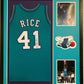 Framed Charlotte Hornets Glen Rice Signed Jersey Beckett Coa