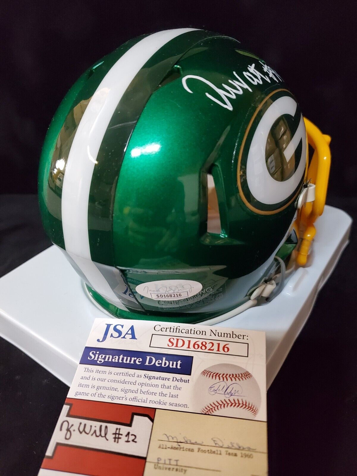 MVP Authentics Green Bay Packers Devonte Wyatt Autographed Signed Flash Mini Helmet Jsa Coa 117 sports jersey framing , jersey framing