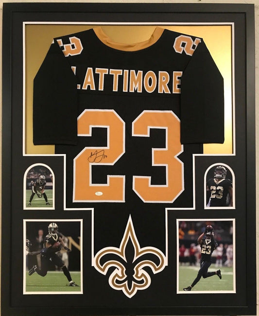 Framed Marshon Lattimore Autographed Signed New Orleans Saints Jersey Jsa Coa