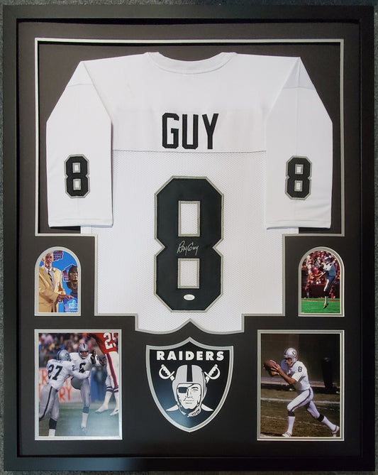 Framed Oakland Raiders Ray Guy Autographed Signed Jersey Jsa Coa