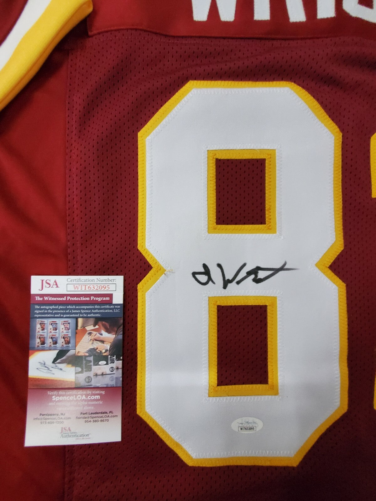 Washington Football Team Isaiah Wright Autographed Signed Jersey Jsa Coa