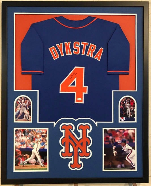 MVP Authentics Framed Lenny Dykstra Autographed Signed N.Y. Mets Jersey Jsa Coa 360 sports jersey framing , jersey framing