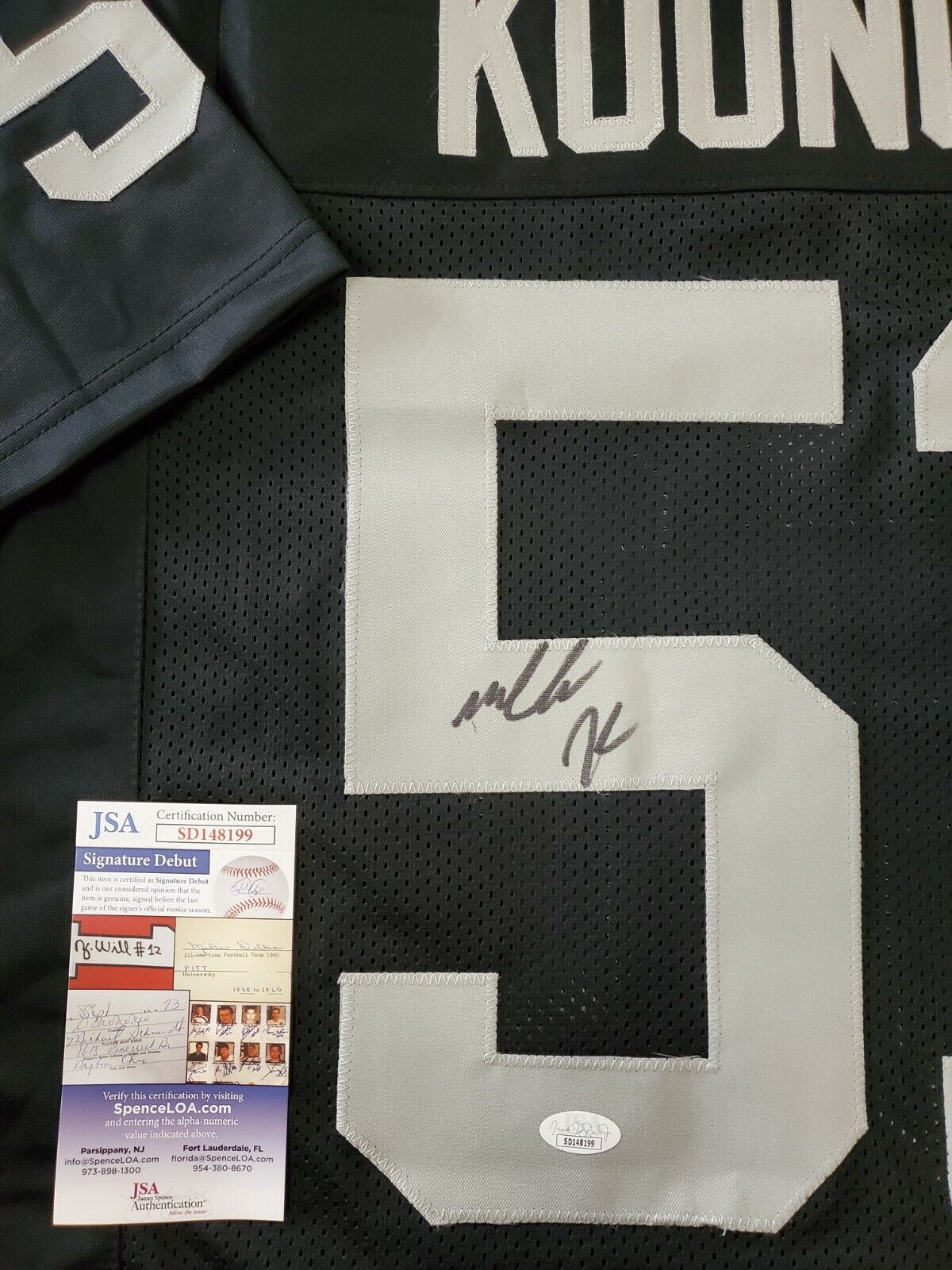 Las Vegas Raiders Malcolm Koonce Autographed Jersey Jsa Coa