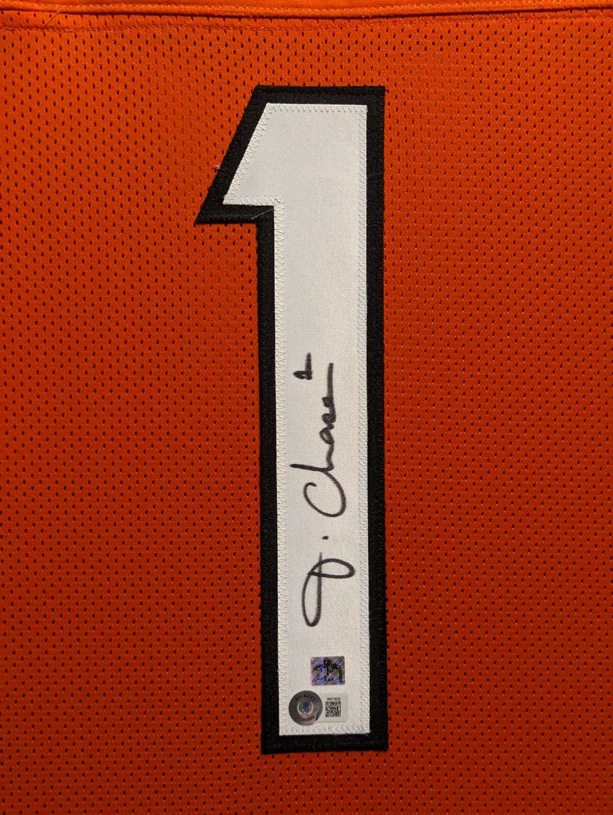 Framed Cincinnati Bengals Jamarr Chase Autographed Jersey Beckett Holo