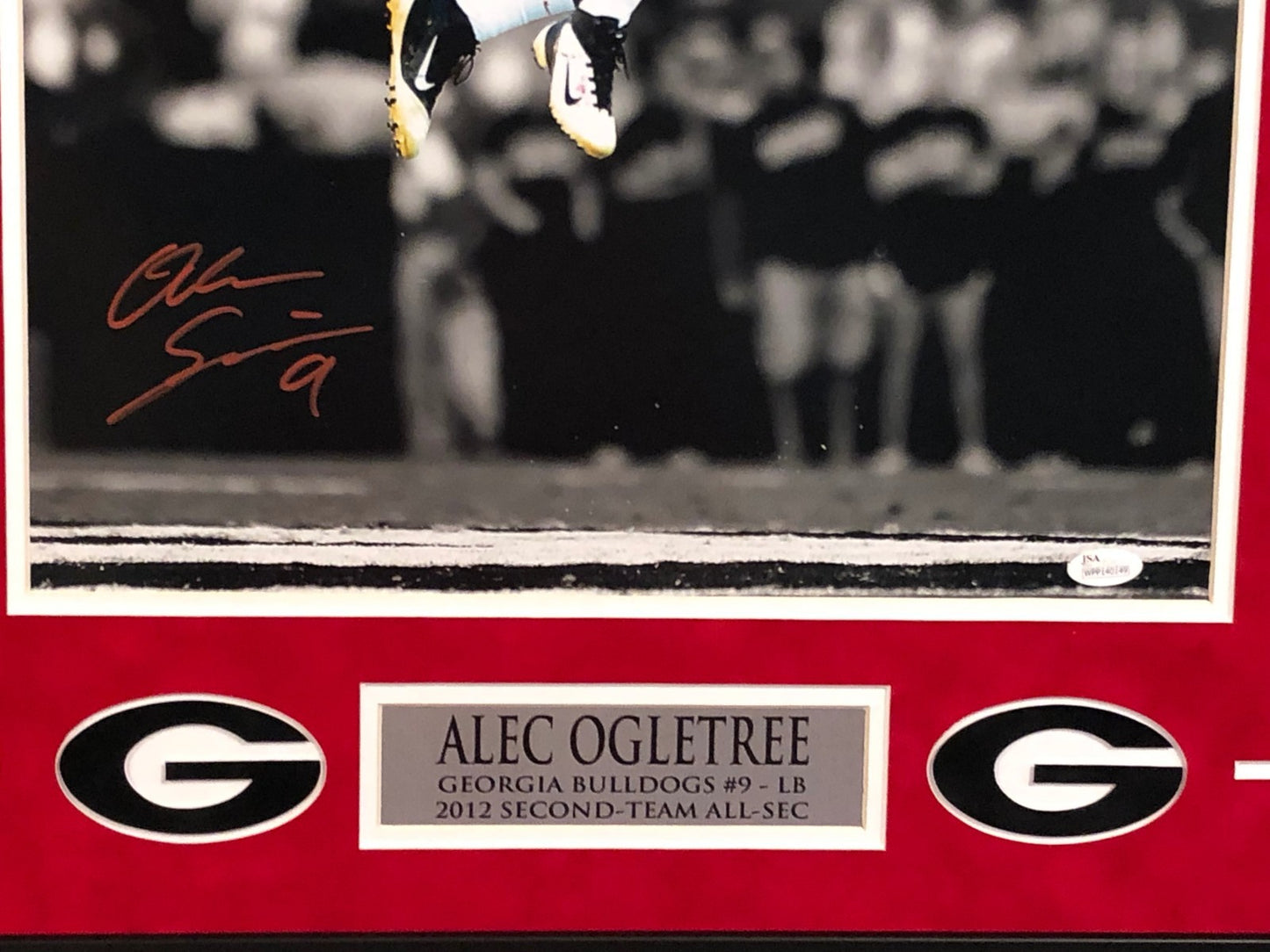 Georgia Bulldogs Alec Ogletree Framed Signed 16X20 Photo Jsa Coa