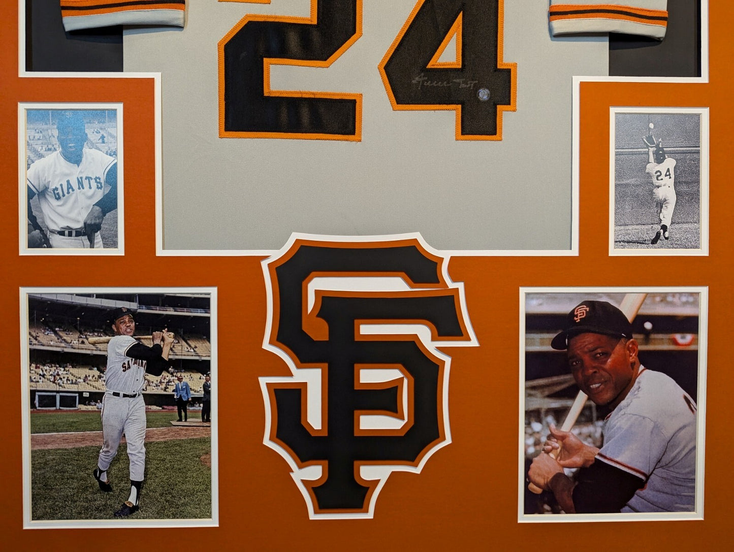 Framed San Francisco Giants Willie Mays Autographed Signed Jersey Say Hey Holo