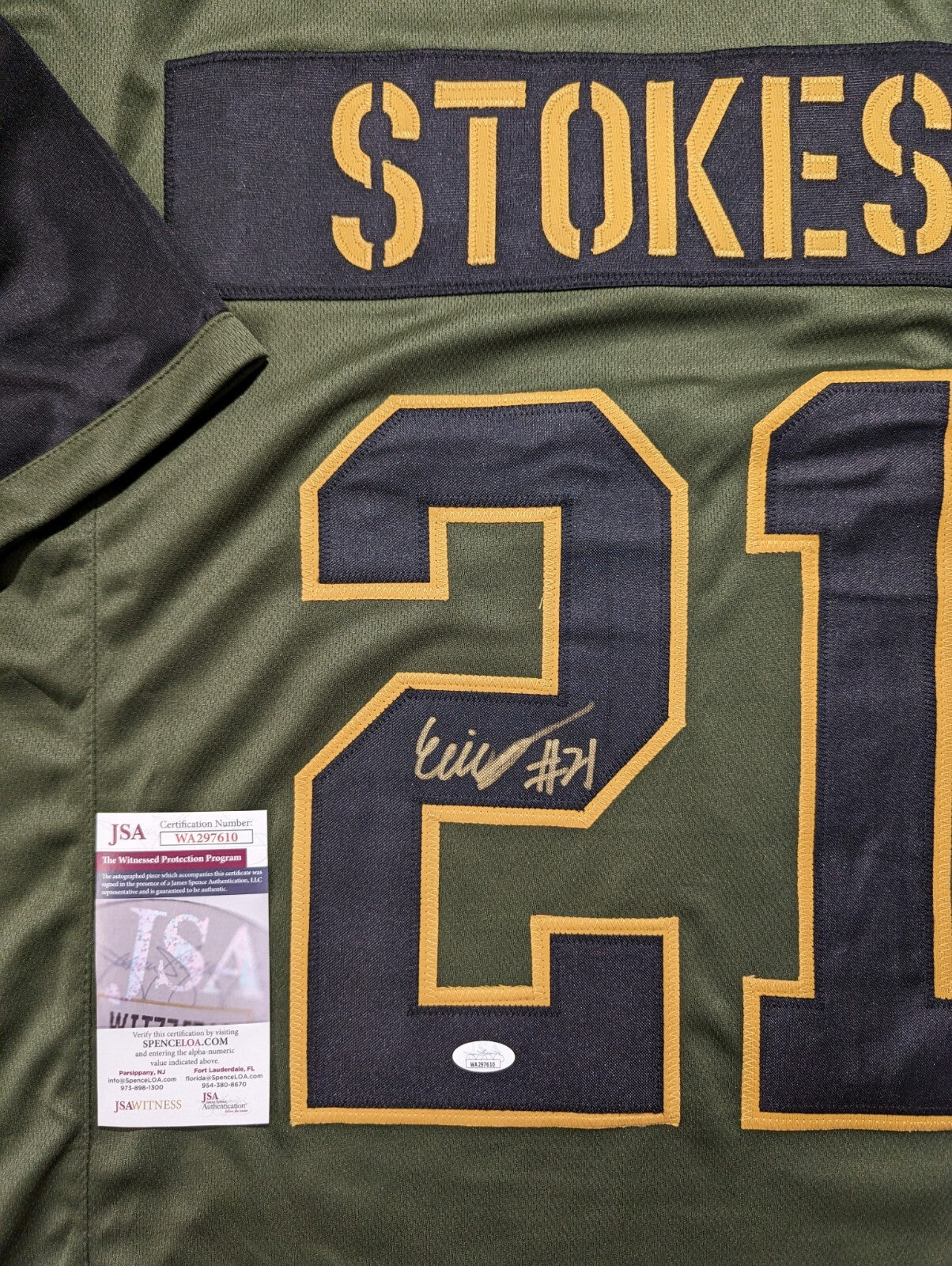 Green Bay Packers Eric Stokes Autographed Signed Jersey Jsa Coa