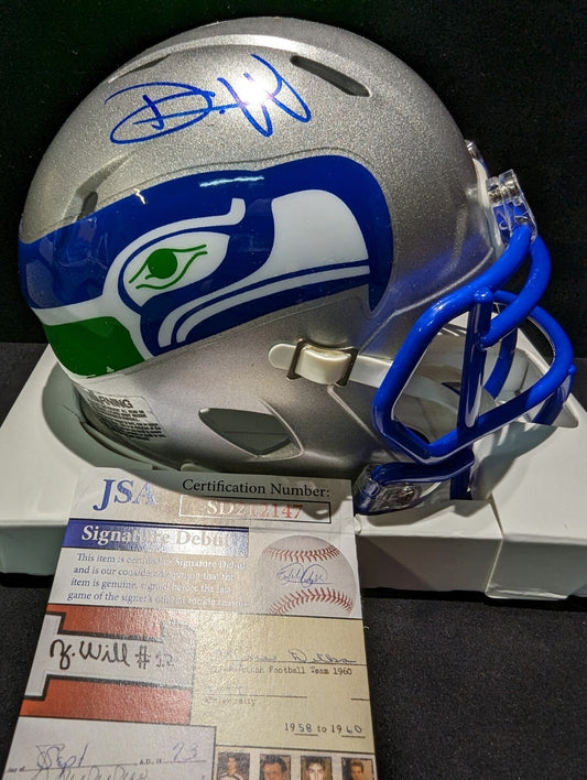 Seattle Seahawks Devon Witherspoon Signed Throwback Mini Helmet Jsa Coa