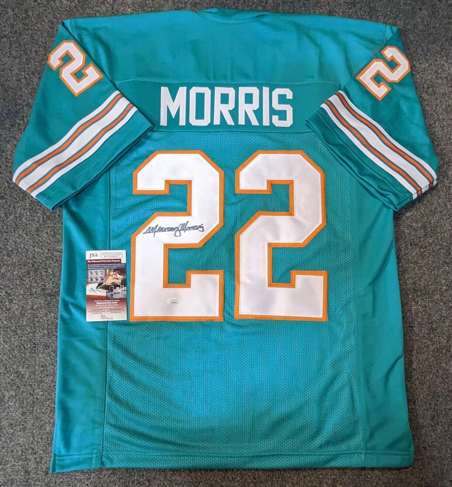 MVP Authentics Miami Dolphins Mercury Morris Autographed Signed Jersey Jsa Coa 135 sports jersey framing , jersey framing