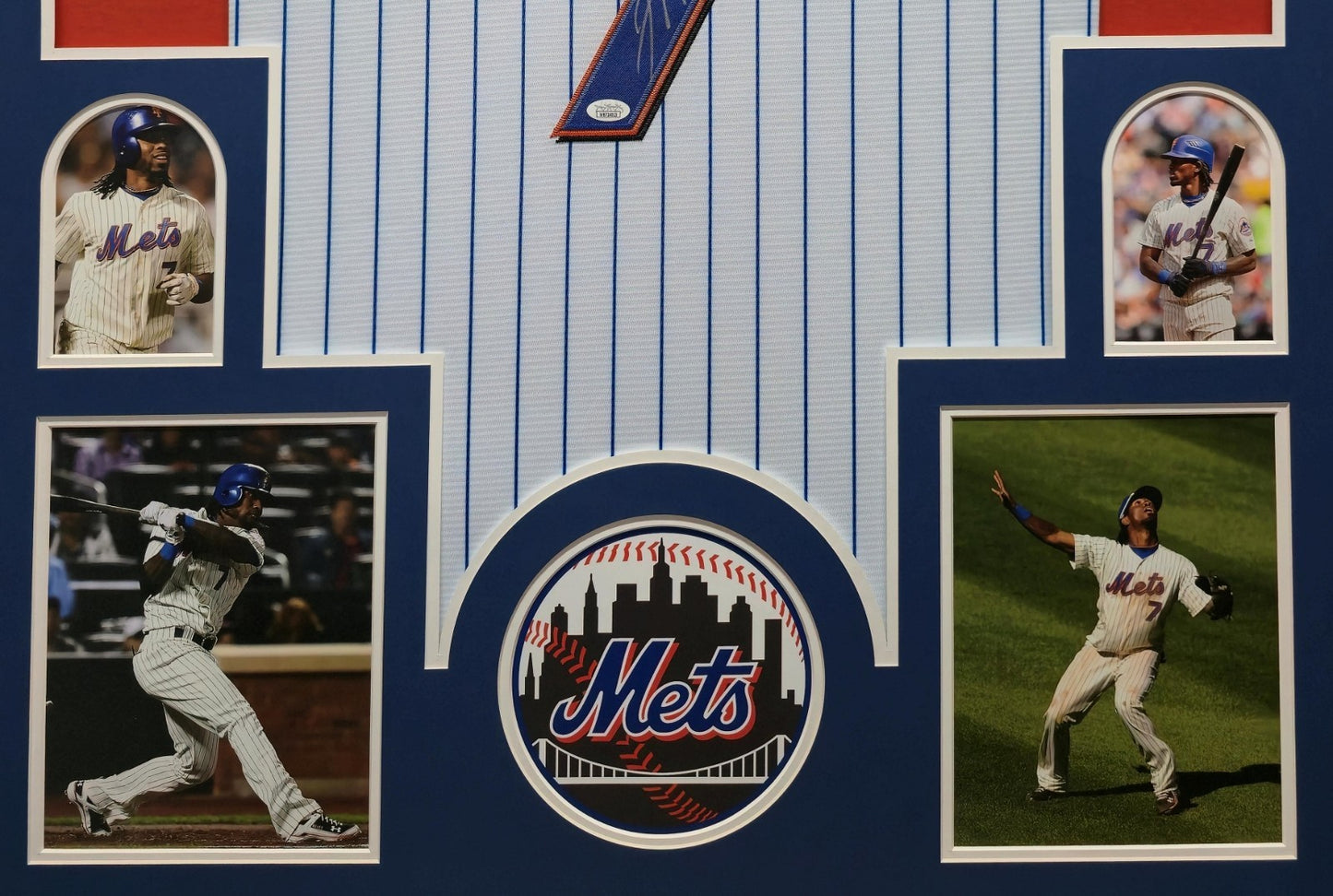 Framed New York Mets Jose Reyes Autographed Signed Jersey Jsa Coa