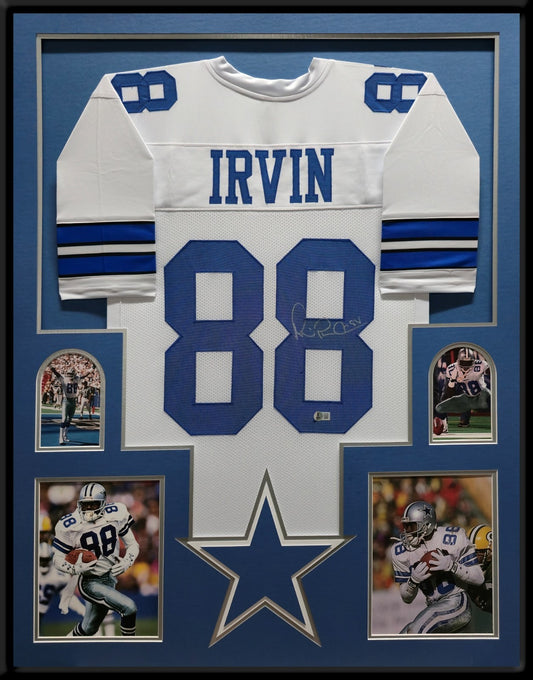 Framed Dallas Cowboys Michael Irvin Autographed Signed Jersey Beckett Holo