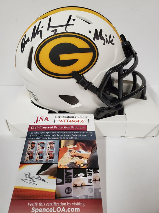 Don Majkowski Autographed Inscribed Green Bay Packers Lunar Mini Helmet Jsa Coa