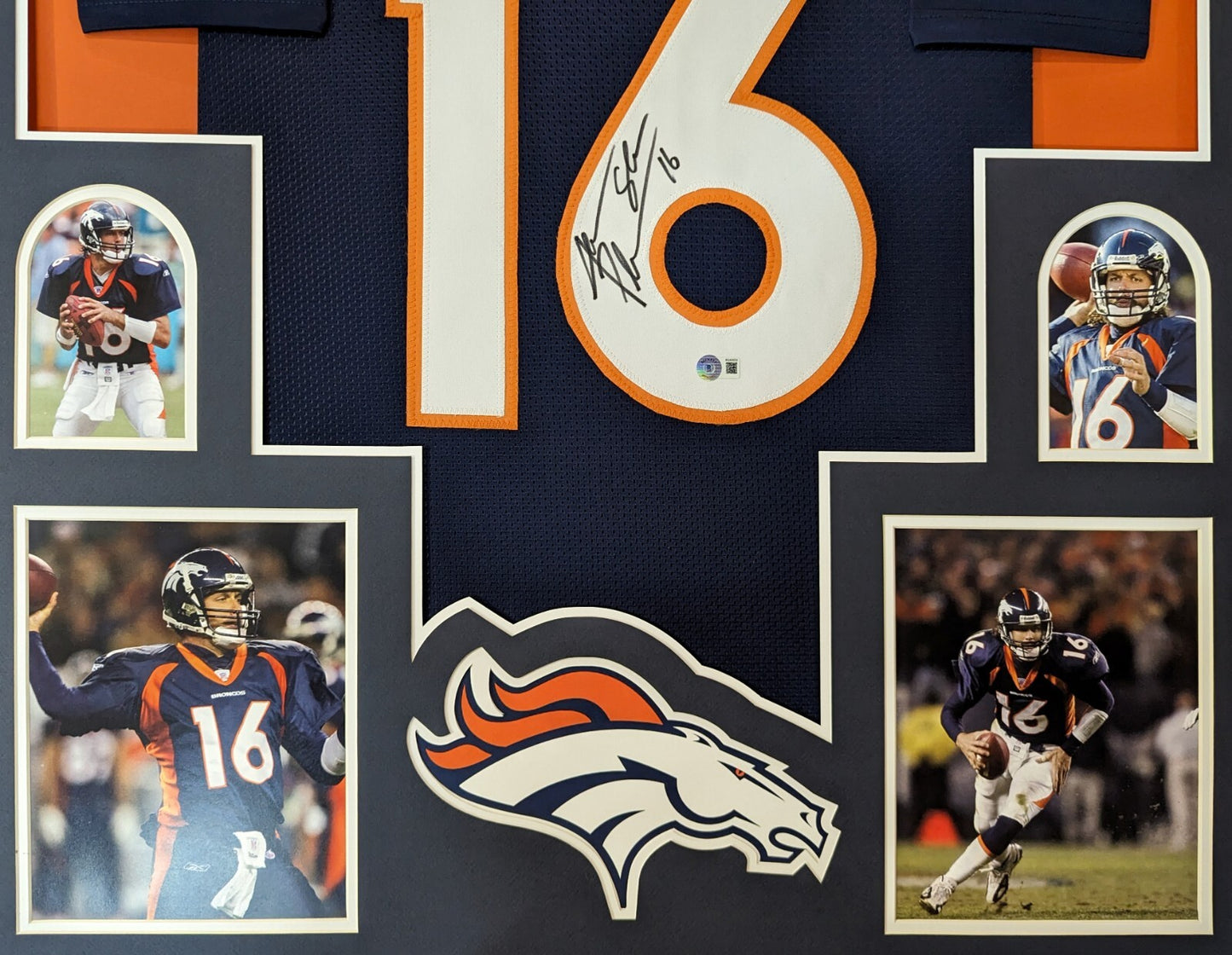 Framed Denver Broncos Jake Plummer Autographed Signed Jersey Beckett Holo