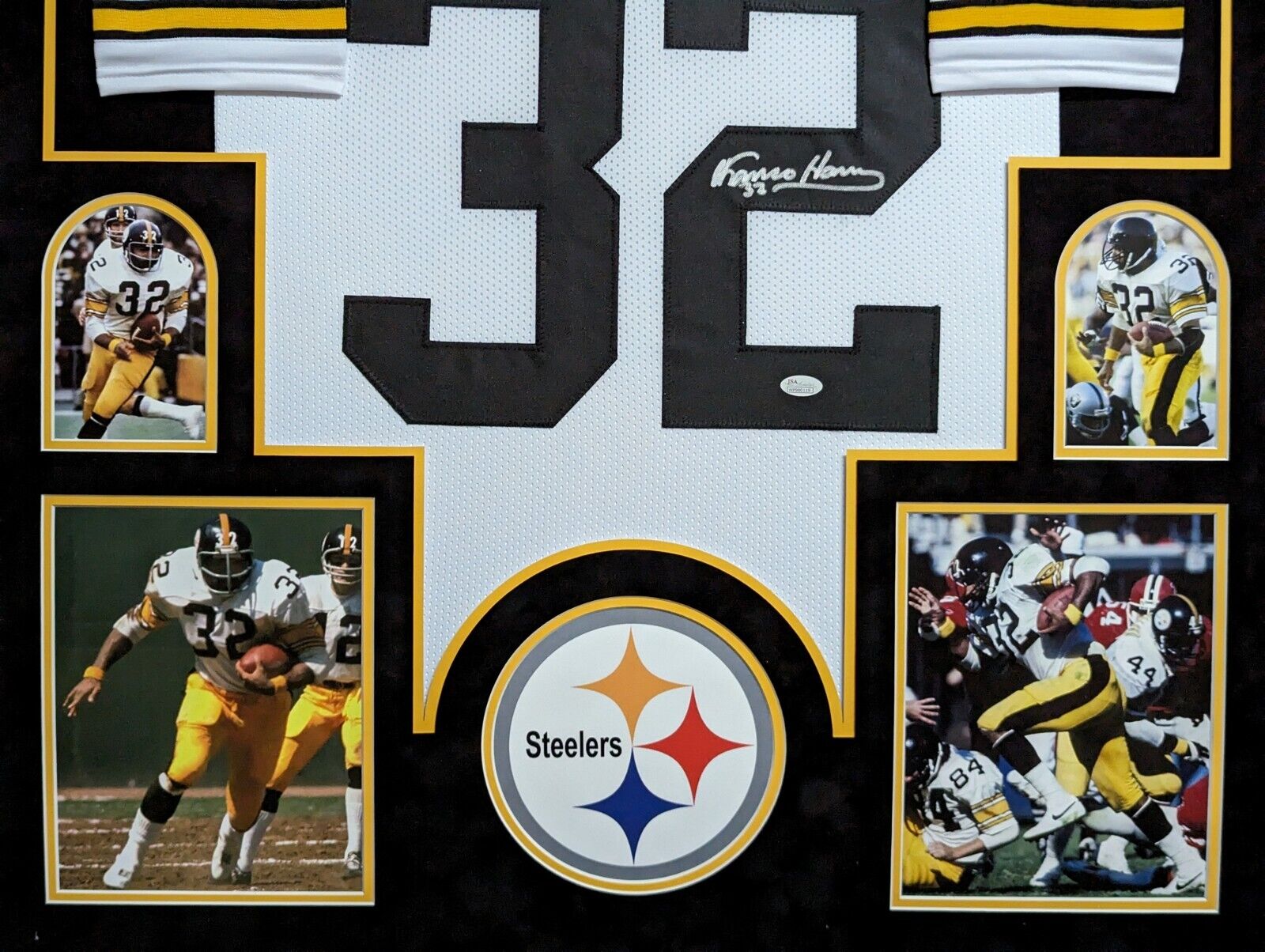 MVP Authentics Framed In Suede Pittsburgh Steelers Franco Harris Autographed Jersey Jsa Coa 1349.10 sports jersey framing , jersey framing