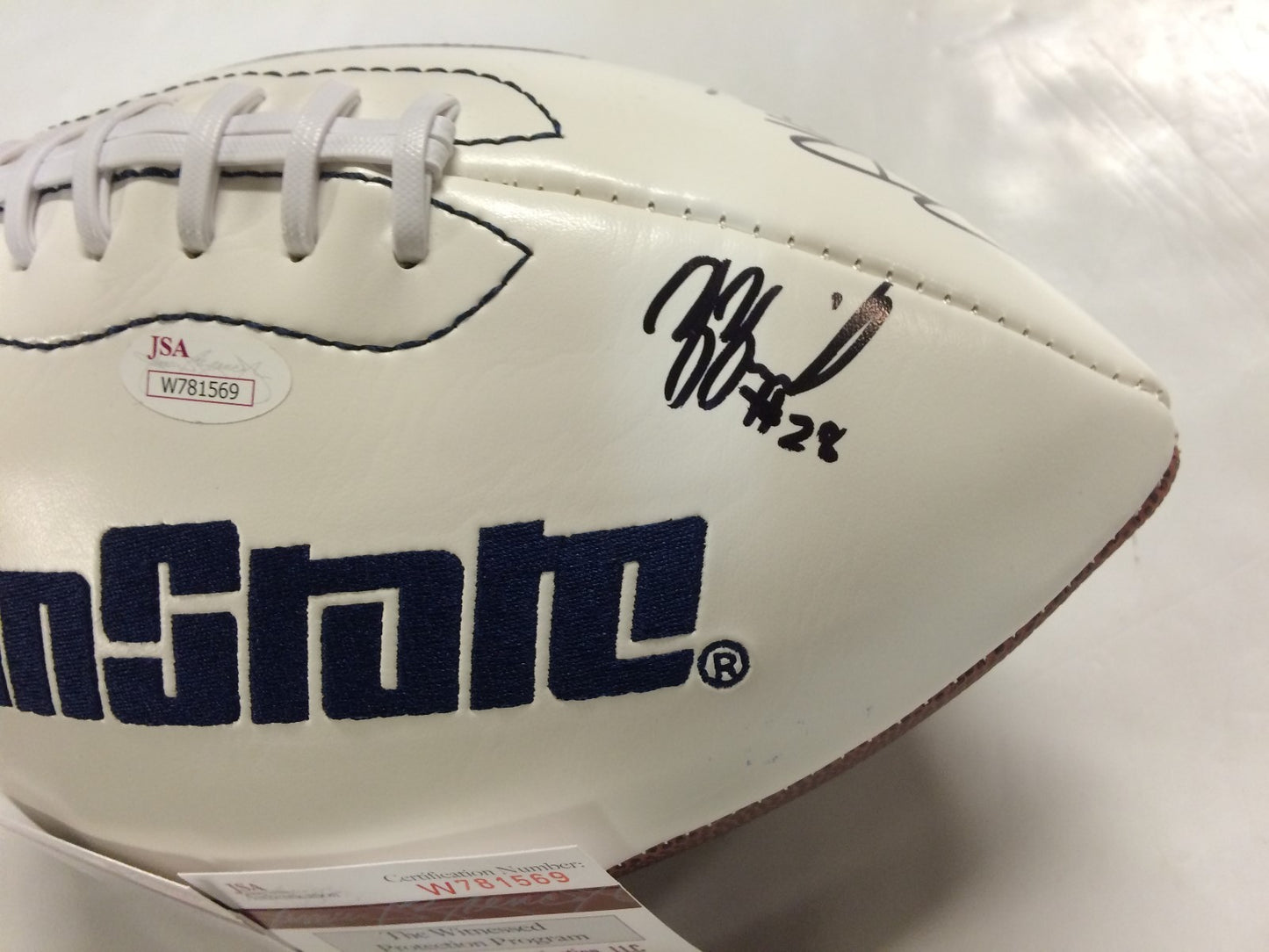 Bill Belton, Zach Zwinak Signed Inscribed Penn State Logo Football Jsa  Coa