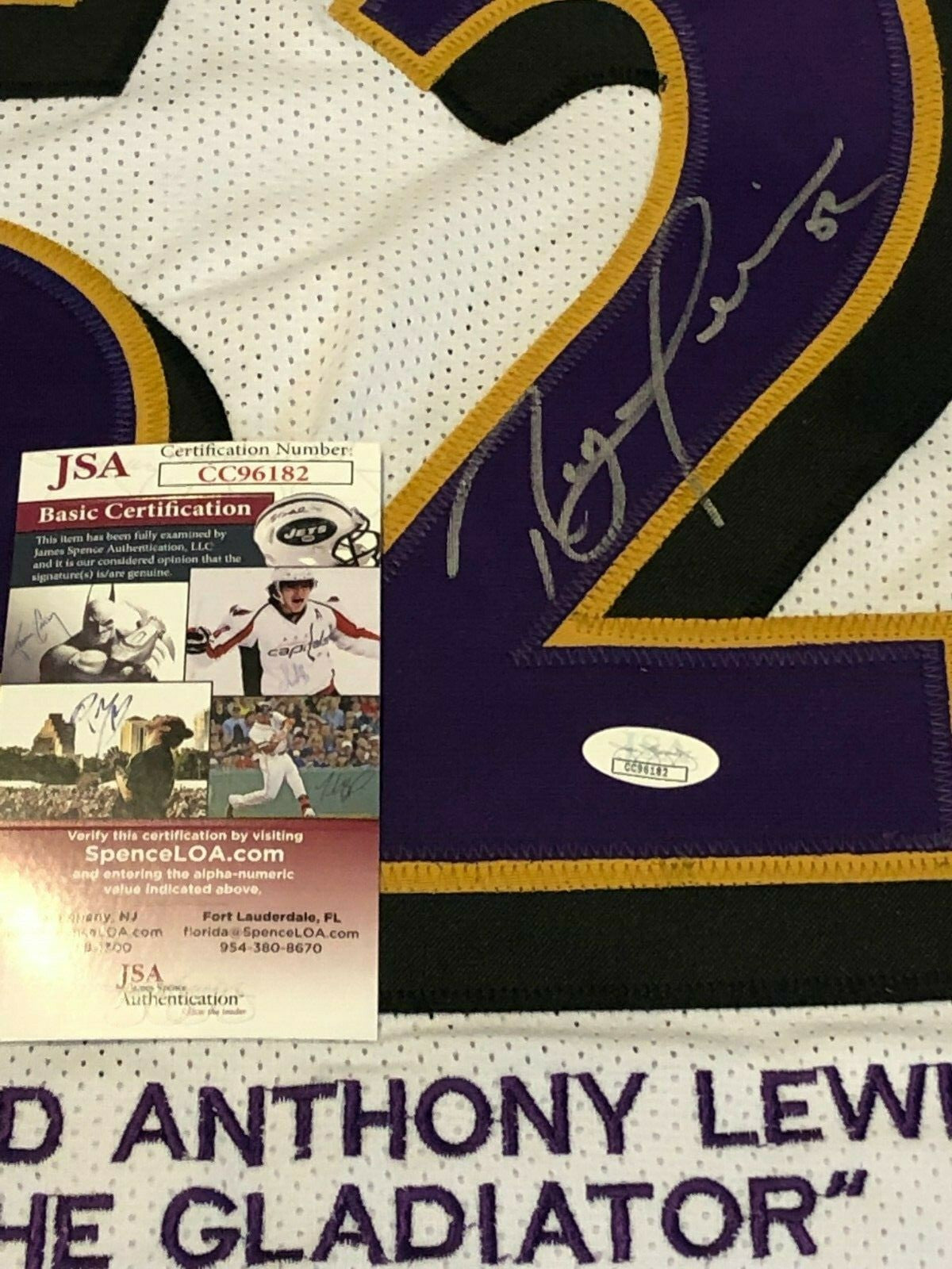 Baltimore Ravens Ray Lewis Autographed Signed Stat Jersey Jsa  Coa