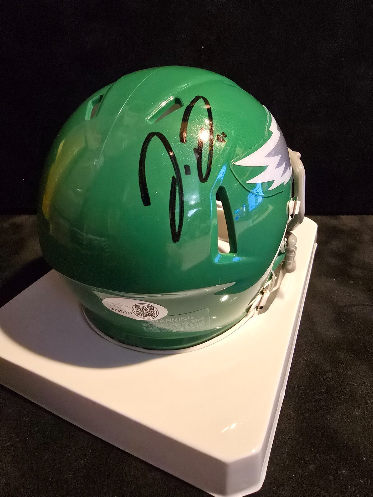 Philadelphia Eagles Jordan Davis Autographed Signed Kelly Speed Mini Helmet Jsa